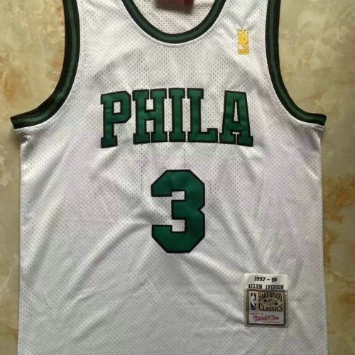 Maillot de Basket #3 Iverson Philadelphia 76ers 1997-98 Blanc